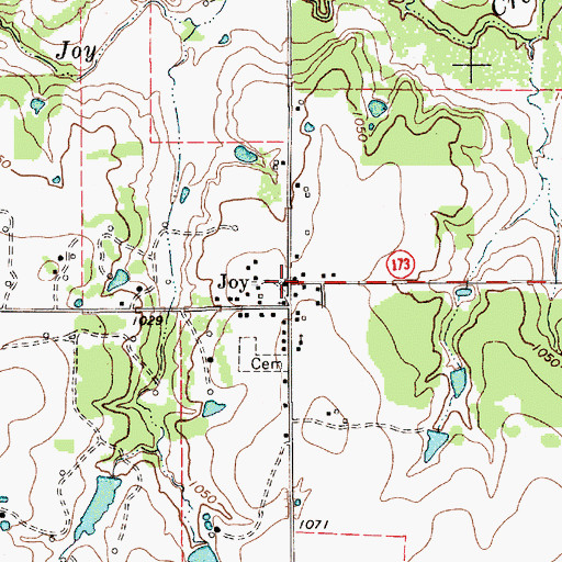 Topographic Map of Joy, TX