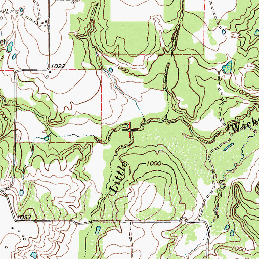 Topographic Map of Joy Creek, TX