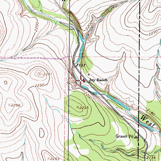 Topographic Map of Joy Ranch, TX