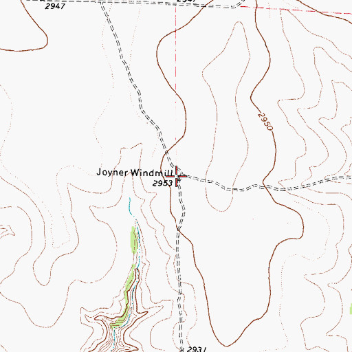 Topographic Map of Joyner Windmill, TX