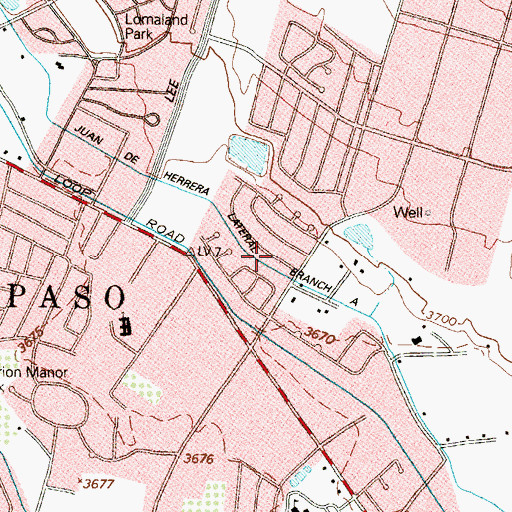 Topographic Map of Juan De Herrera Lateral Branch A, TX