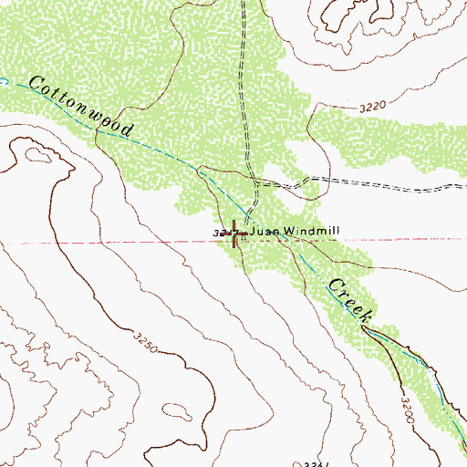 Topographic Map of Juan Windmill, TX