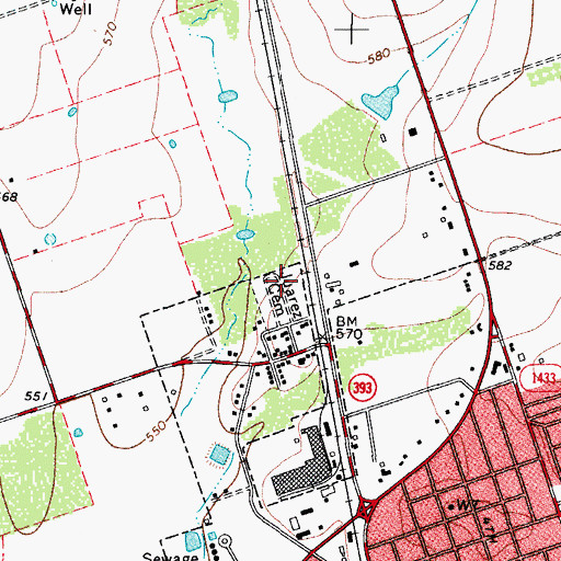 Topographic Map of Juarez Cemetery, TX