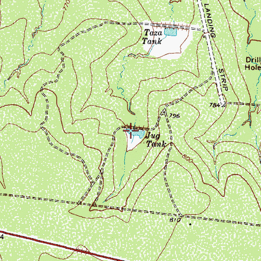 Topographic Map of Jug Tank, TX