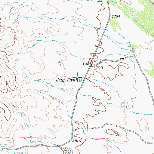 Topographic Map of Jug Tank, TX