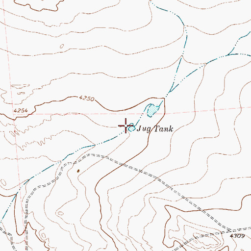 Topographic Map of Jug Tank, TX