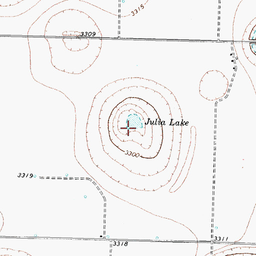 Topographic Map of Julia Lake, TX