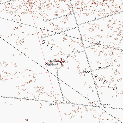 Topographic Map of Julian Windmill, TX