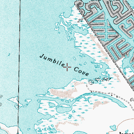 Topographic Map of Jumbile Cove, TX