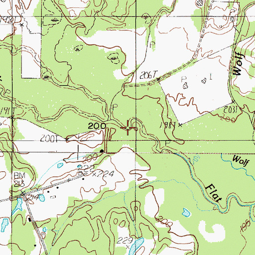 Topographic Map of Jumping Branch Creek, TX