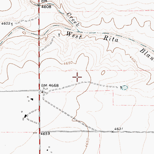 Topographic Map of Junkyard Creek, TX