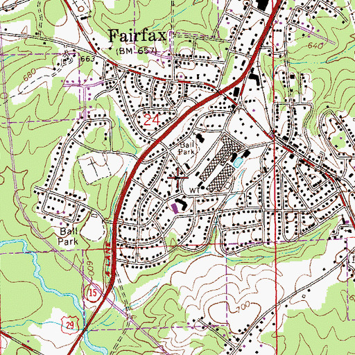 Topographic Map of First Christian Church, AL