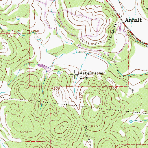 Topographic Map of Kabelmacher Cemetery, TX