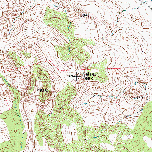 Topographic Map of Kaiser Peak, TX