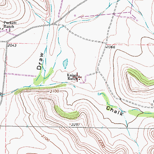 Topographic Map of Kaiser Ranch, TX