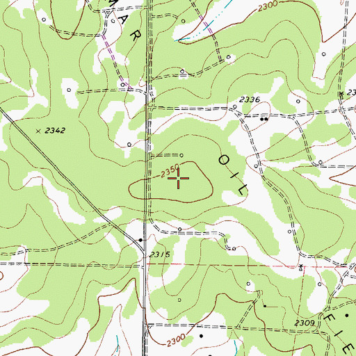 Topographic Map of Kamar Oil Field, TX
