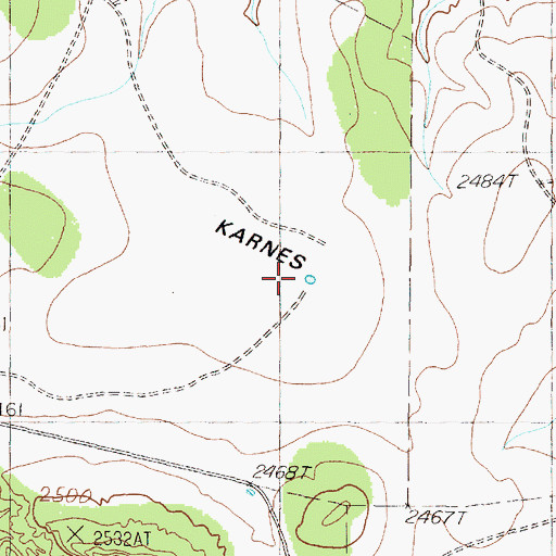 Topographic Map of Karnes Flat, TX