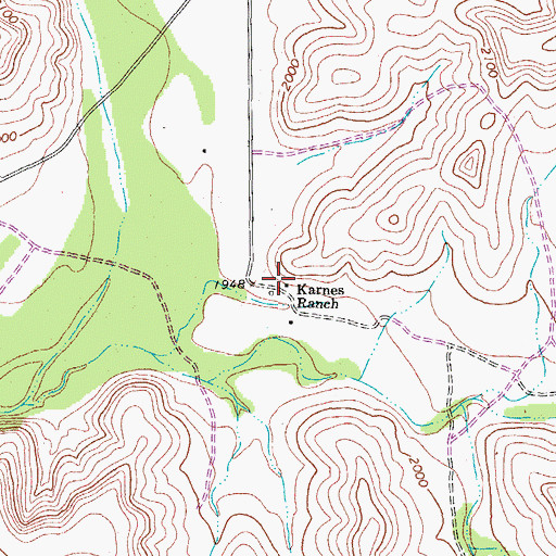 Topographic Map of Karnes Ranch, TX