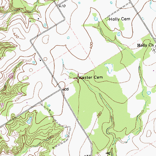 Topographic Map of Kaster Cemetery, TX