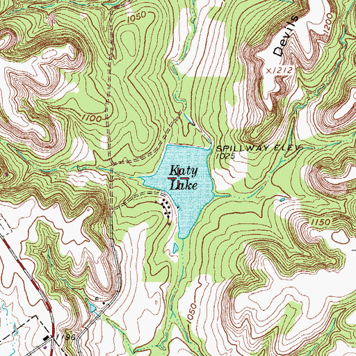 Topographic Map of Katy Lake, TX