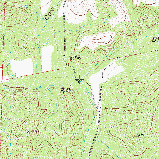 Topographic Map of Kaufman Draw, TX
