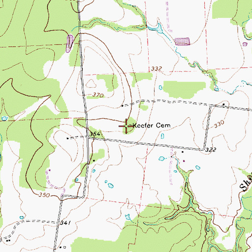 Topographic Map of Keefer Cemetery, TX