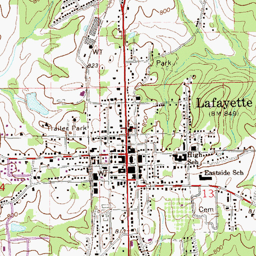 Topographic Map of First Methodist Episcopal Church, AL