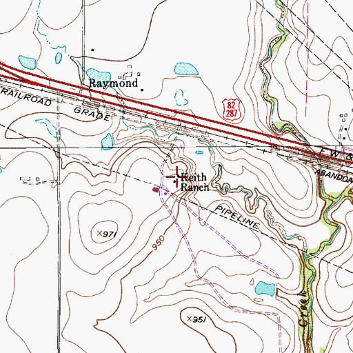 Topographic Map of Keith Ranch, TX