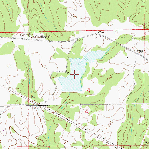 Topographic Map of Flint Hill Lake, AL