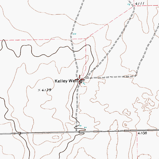 Topographic Map of Kelley Well, TX