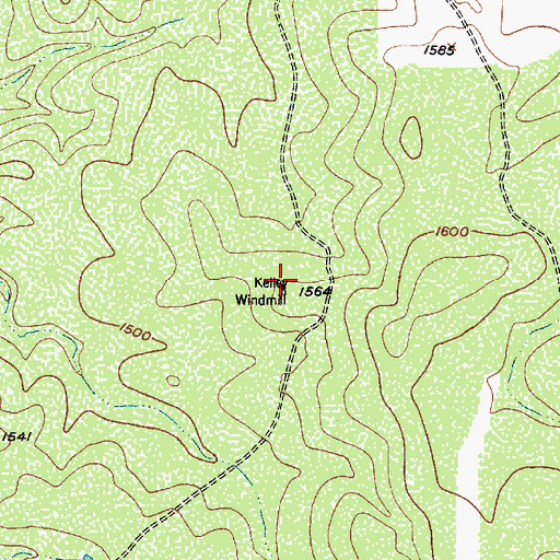 Topographic Map of Kelley Windmill, TX