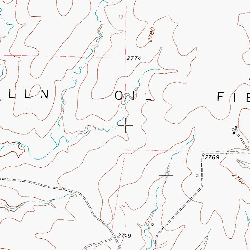 Topographic Map of Kelln Oil Field, TX