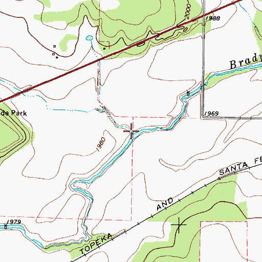 Topographic Map of Kelly Creek, TX
