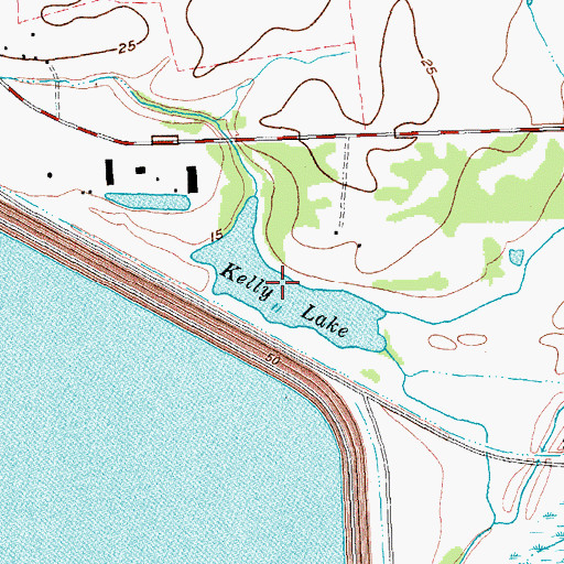 Topographic Map of Kelly Lake, TX
