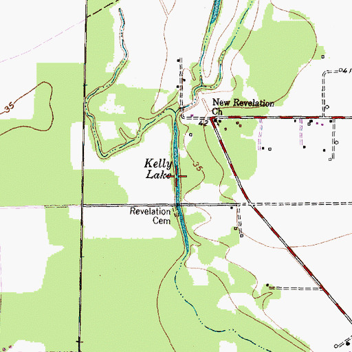 Topographic Map of Kelly Lake, TX