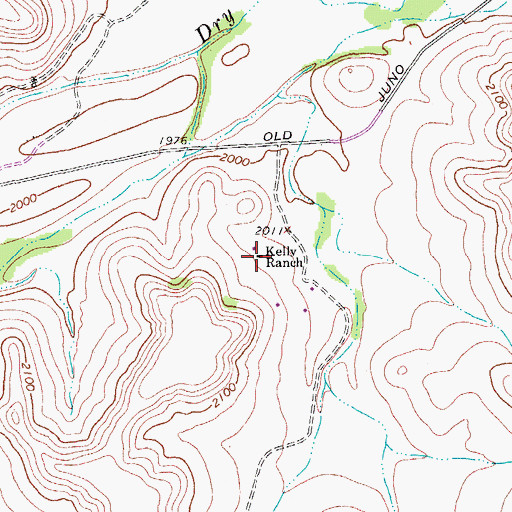Topographic Map of Kelly Ranch, TX