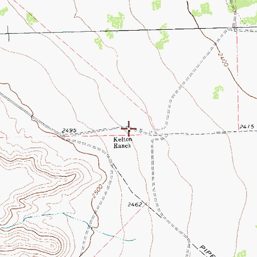 Topographic Map of Kelton Ranch, TX