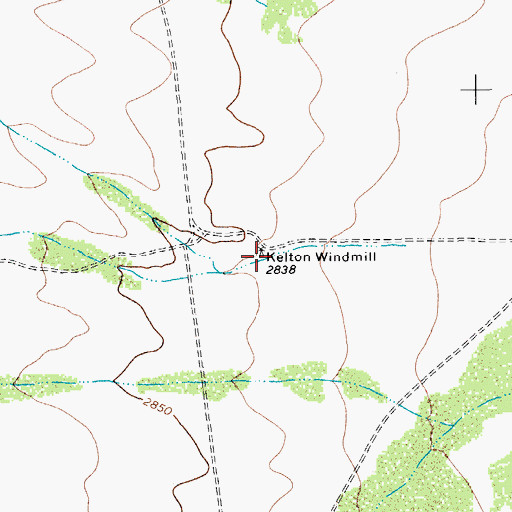 Topographic Map of Kelton Windmill, TX
