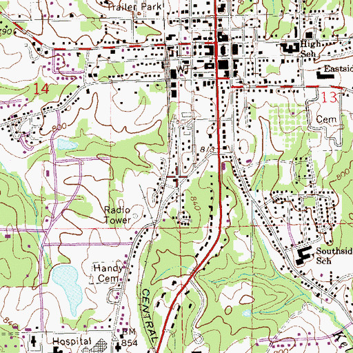 Topographic Map of Friendship Baptist Church, AL