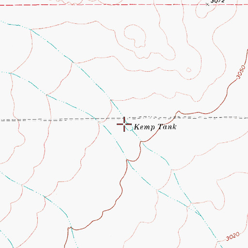 Topographic Map of Kemp Tank, TX