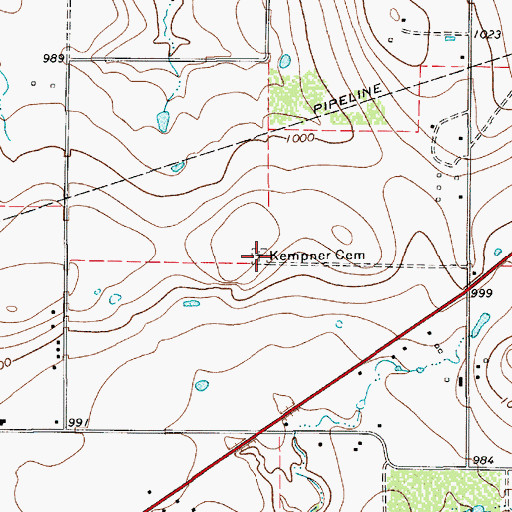 Topographic Map of Kempner Cemetery, TX