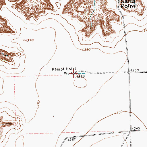 Topographic Map of Kempt Hotel Well, TX