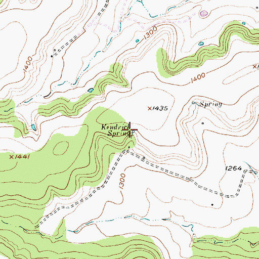 Topographic Map of Kendrick Spring, TX