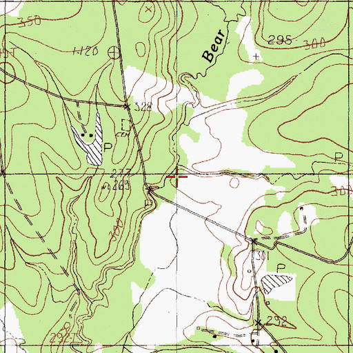 Topographic Map of Kennedy Creek, TX
