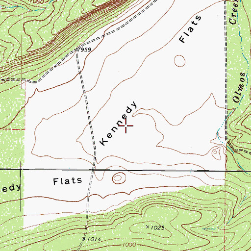 Topographic Map of Kennedy Flats, TX