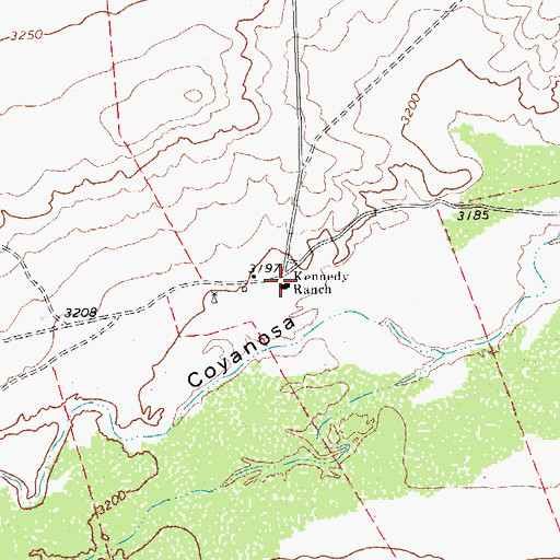 Topographic Map of Kennedy Ranch, TX