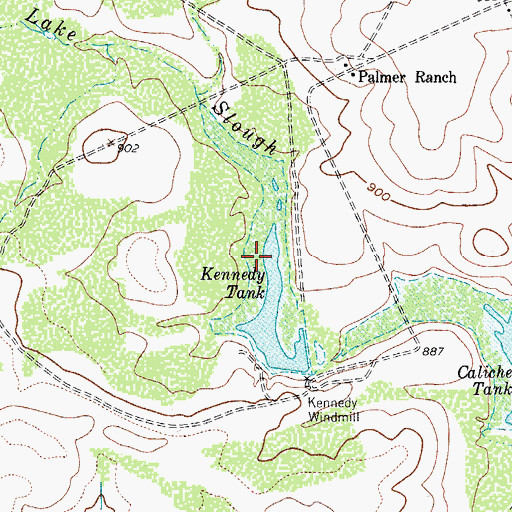 Topographic Map of Kennedy Tank, TX