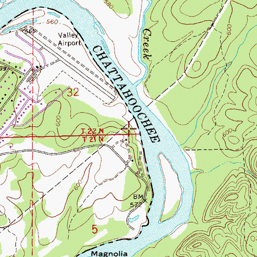 Topographic Map of Great Bend, AL