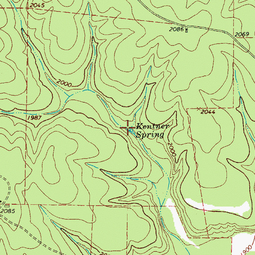 Topographic Map of Kentner Spring, TX