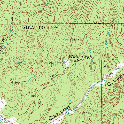 Topographic Map of White Cliff Tank, AZ